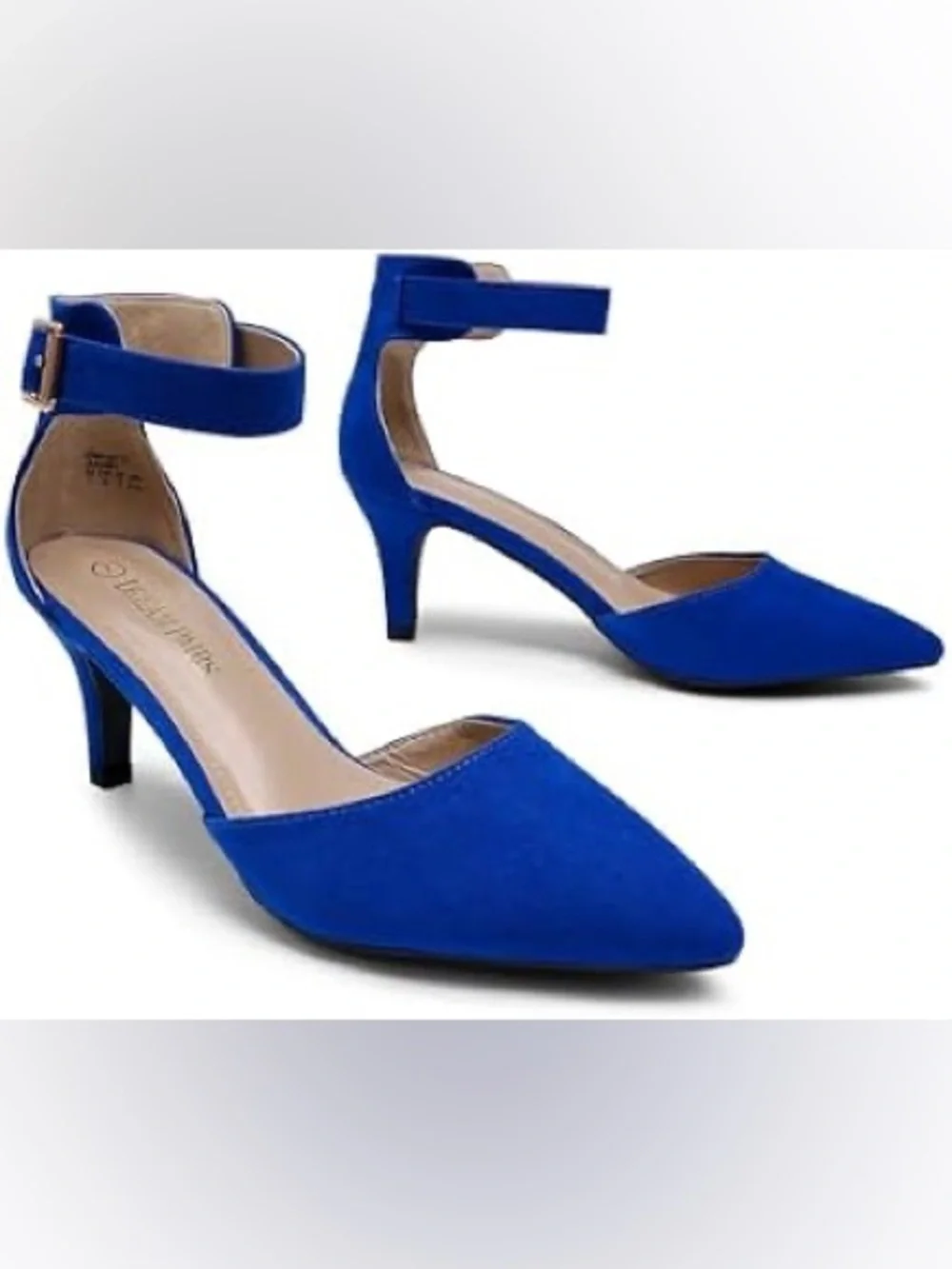 Dream Pairs Cobalt Blue Pointed Toe Ankle-Strap Pump